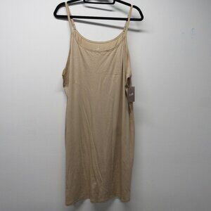 NWT J Jill Adjustable Strap Knit Layering Slip Dress Nude Khaki Plus sz 3X